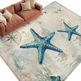 thumbnail image 6 of Teal Starfish Coastal Area Rug 6x9 Washable Rug Non Slip Vintage Summer Beach Nautical Large Area Rug Soft Stainresistant Indoor Floor Carpet for Living Room Bedroom Home Office Dining Room Nursery, 6 of 8