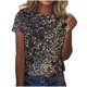 thumbnail image 1 of Camiseta de cuello redondo con estampado digital para mujer - Manga corta, top informal de verano - Camiseta con estampado gráfico de moda - S-XXXXL, 1 of 5