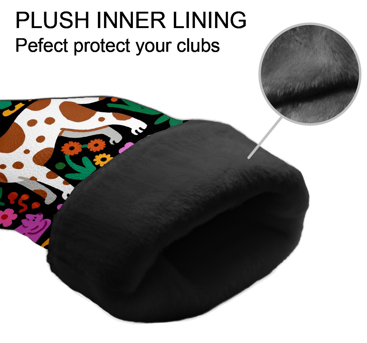 Golf Club Head Covers - Green Butterfly Design, Waterproof, Velvet Lining, Fits Driver/Hybrid/Putter, Gift for Men & Women
