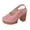 Pink, variant on Womens Platform Block Heels Sandals Slingback Closed Toe Dress Pumps Shoes for Summer Party Wedding, Brown Size 6