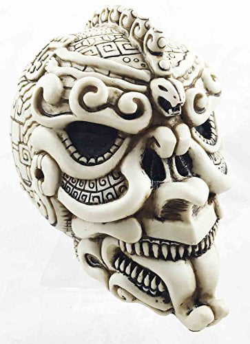 Skull Aztec Warrior Resin Pendant Necklace