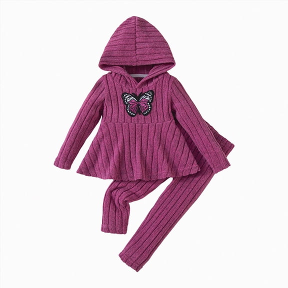 Gubotare Girls Clothes Fall Girl Outfits 2Pcs Hoodie Pullover Sweatshirt Pant Leggings Winter Set for Size 4-8 Years Little Girls (Hot Pink, 5-6 Years)
