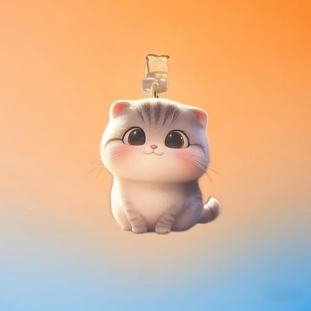 Phone Anti Dust Plug with Cat Charm, 3D Cartoon Kitten Decoration for Charging Port, Acrylic Cute Dust Stopper for Smartphone,1Pcs
