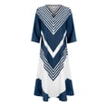thumbnail image 4 of Vestidos Para Mujer Vestidos Casuales Estampado de Moda Causal Con Cuello en V Botón Manga Corta Vestido Con Bolsillos de Vacaciones Odeerbi  ODB157785, 4 of 5