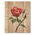 thumbnail image 3 of Designart 'Ancient Red Rose Flower II' Traditional Print on Natural Pine Wood, 3 of 5