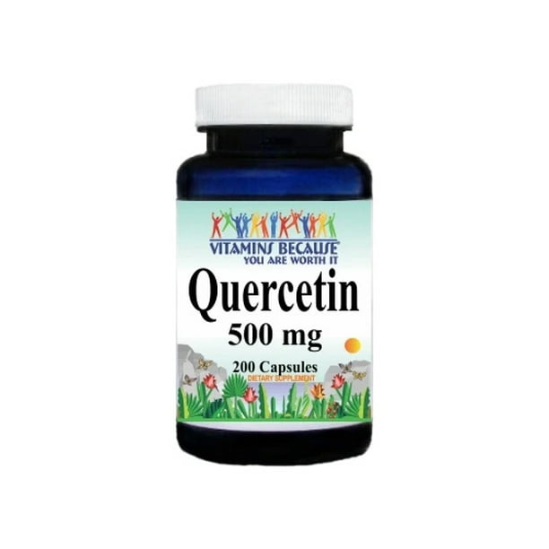 Quercetin 500mg (Quercetin Dihydrate) 200 Capsules by Vitamins Because