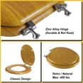 thumbnail image 4 of Asiento de Inodoro Ángel Escudo Redondo de Madera de Roble 44x36x5 cm 2.5 kg, 4 of 8