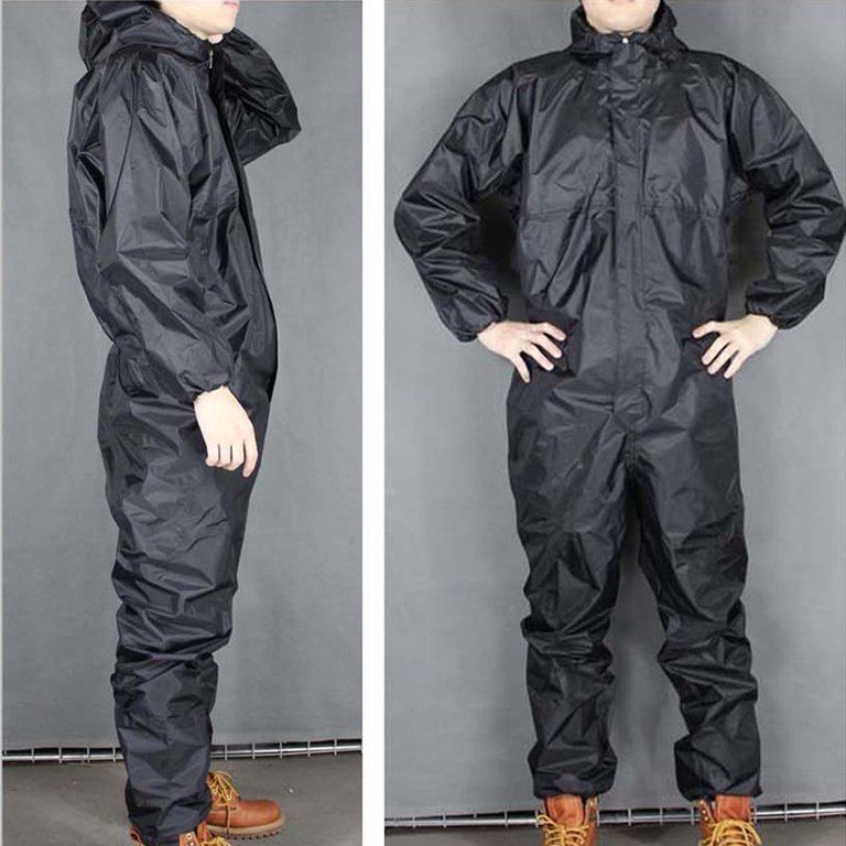 Conjoined Raincoat Coverall Hat Oil-Resistant Work Safety Cycling  Waterproof 