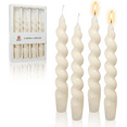thumbnail image 1 of 7.3 Inches Spiral Taper Candles Colorful Twisted Candle Dripless Long Candles, Handmade Candlesticks for Wedding Dinner Decor, Set of 4, 1 of 6
