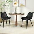 thumbnail image 2 of Costway Dining Chair Set of 4 Faux Leather Upholstered Kitchen Chairs with Metal Legs Black, 2 of 9