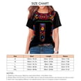 thumbnail image 2 of Blusa bordada con cuello redondo Blusa bordada de manga corta ajustada informal para mujer Verano Negro XXL, 2 of 3