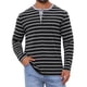 thumbnail image 1 of Camisetas Henley de Rayas de Colores Contrastantes de Manga Larga Casual para Hombre 2XL Negra, 1 of 6