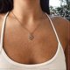 thumbnail image 3 of Clavicle Necklace with Blessing Gift Card - Dainty Gold Necklace Sun Feather Necklace for Women - Pendant Necklace Silver Dainty Necklace Layered Chok, 3 of 3