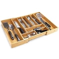 thumbnail image 4 of Pristine Bamboo Silverware Organizer - Expandable Kitchen Drawer Organizer - Adjustable Kitchen Drawer Organizer for Utensils, Expandable to 25 Inches Wide, 10 Compartments, Silverware Tray for Drawer, 4 of 15