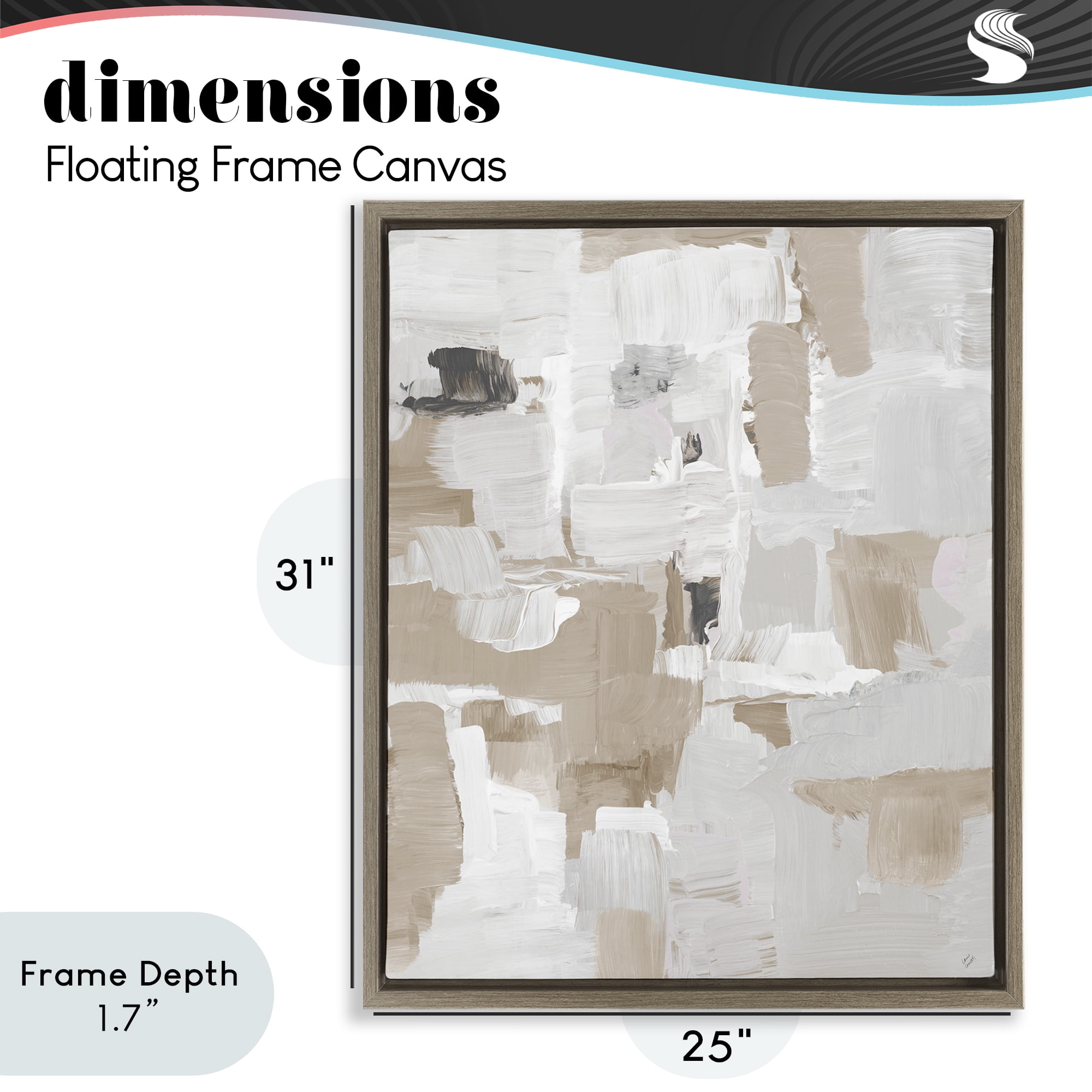 Stupell Industries Beige & White Peace Brown Framed Floater Canvas Wall Art, design by Lanie Loreth