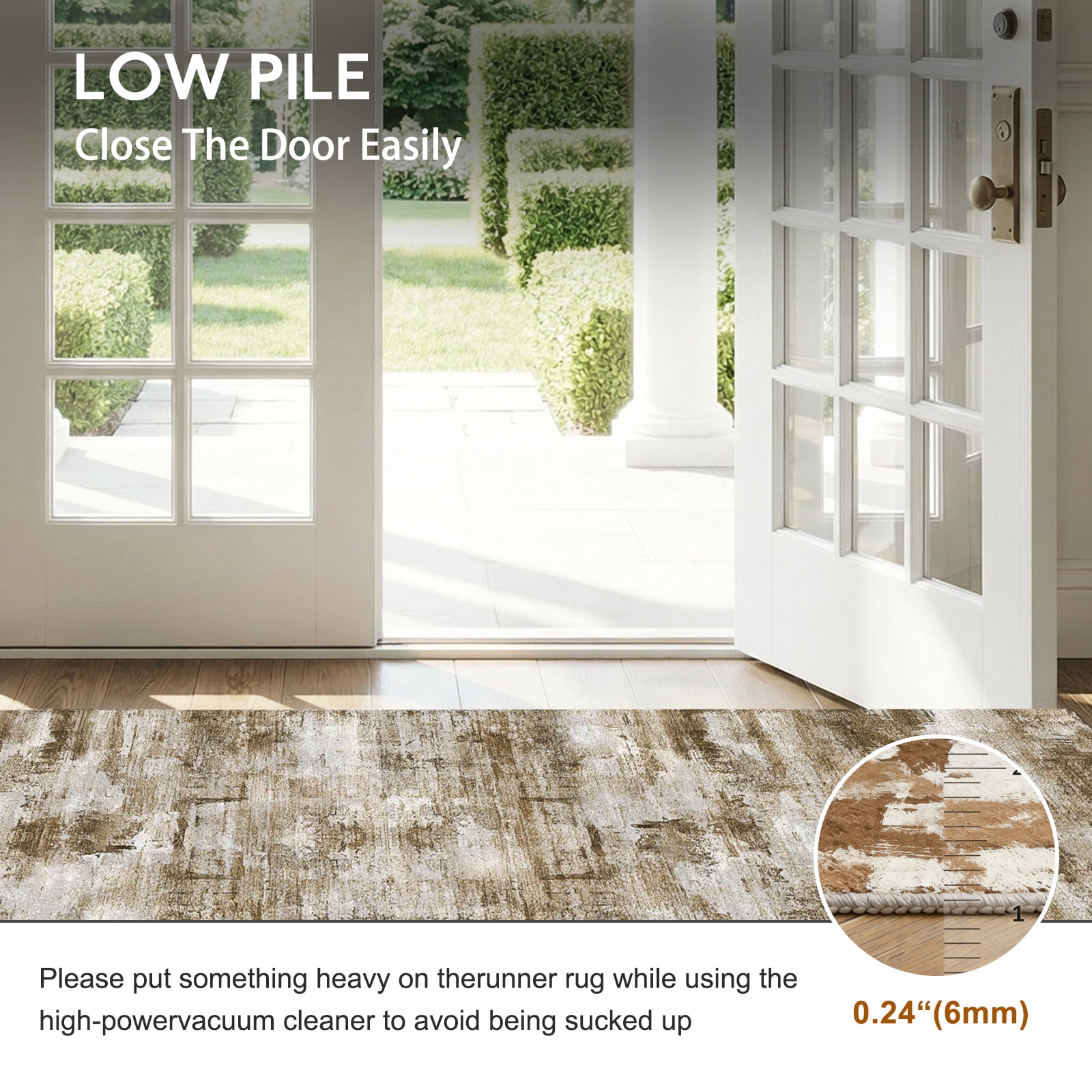 2'x8' Kitchen Runner Rug,Non-Slip Entryway Runner Laundry Rug,Boho Indoor Machine Washable Hallway Runner Rugs Throw Carpet for Living Room Bedroom Dining Room Hallway Kitchen