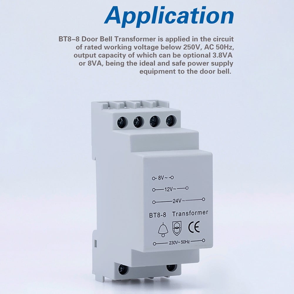 For Wired Doorbell 220-240V Input 8V 12V 24V Output Doorbell Installation Door Chime Transformer With Options Power Supply