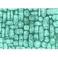 thumbnail image 1 of Ahgly Company Machine Washable Indoor Rectangle Abstract Turquoise Blue Modern Area Rugs, 2' x 5', 1 of 4