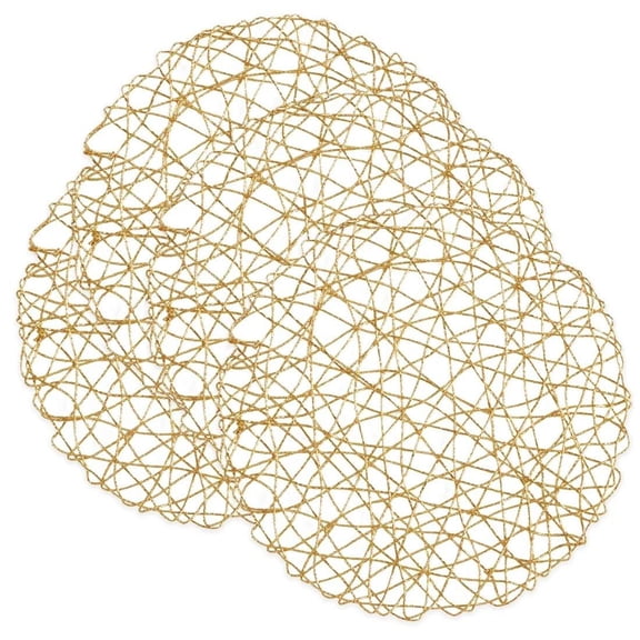 Unique Wire Nest Design Table Linen Collection 15x15 Inch Gold