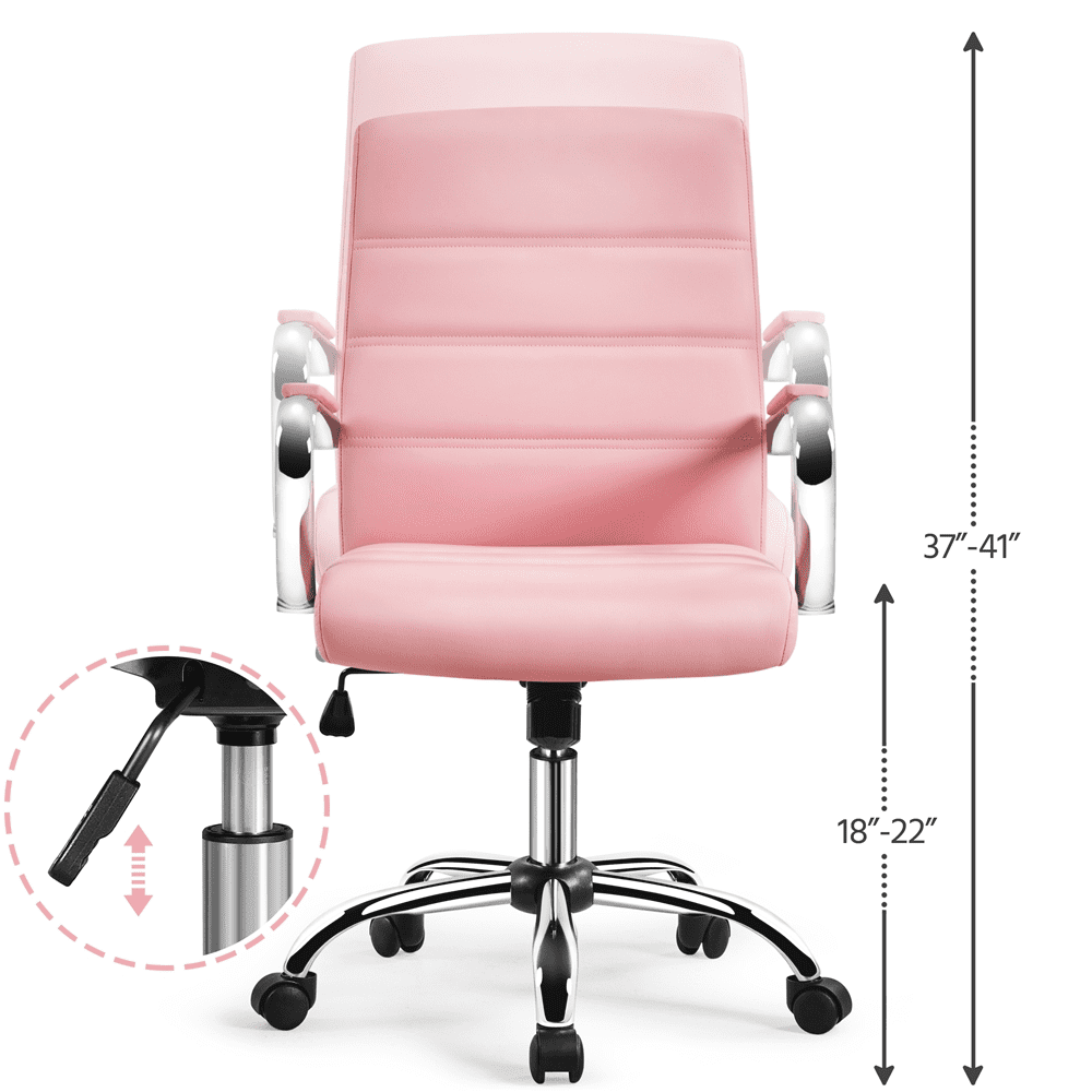Renwick 2PCS Mid-Back Office Chair, Pink
