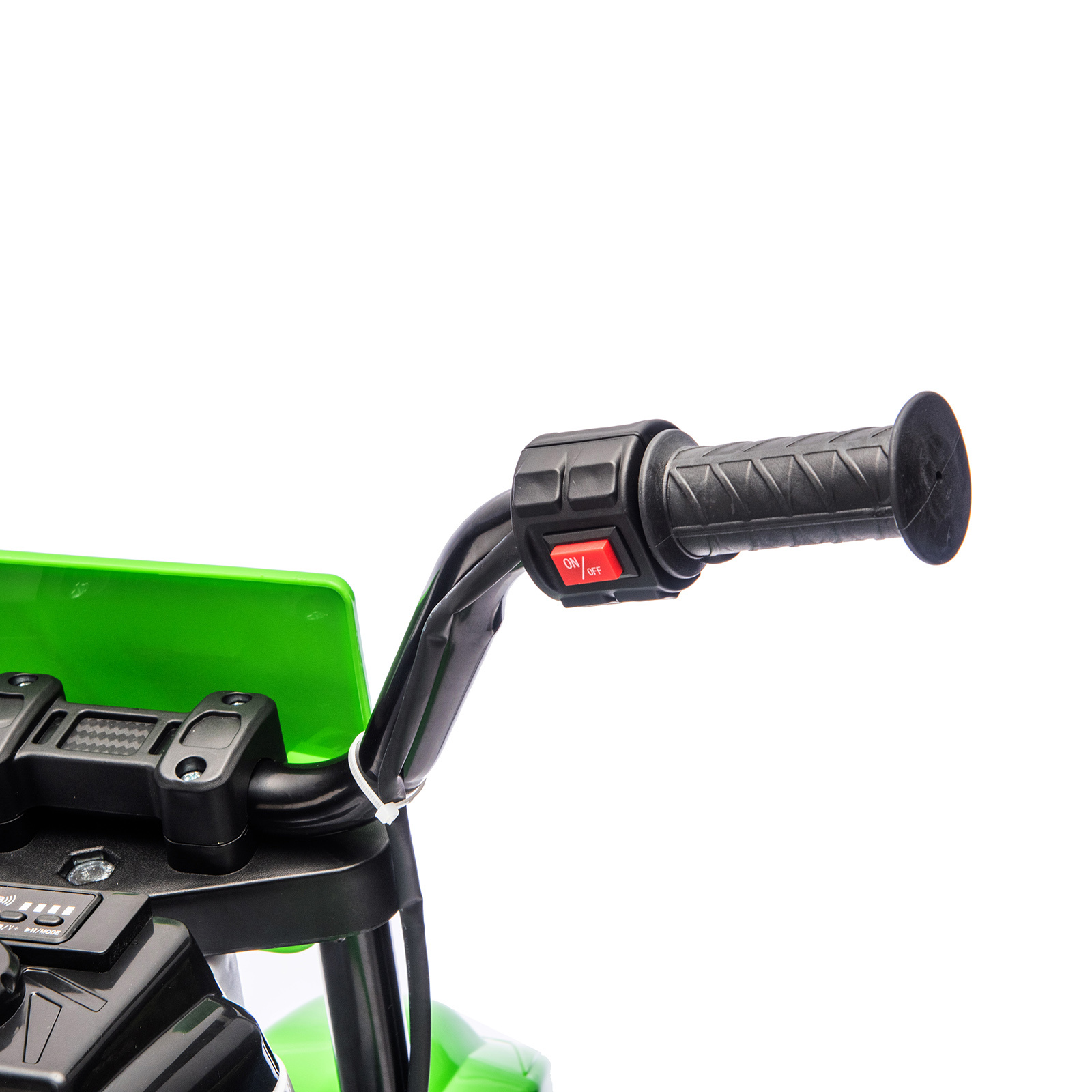 JOYLDIAS 12V Green Ride On Motorcycle Dirt Bikes for Kids with Training Wheels, Spring Suspension