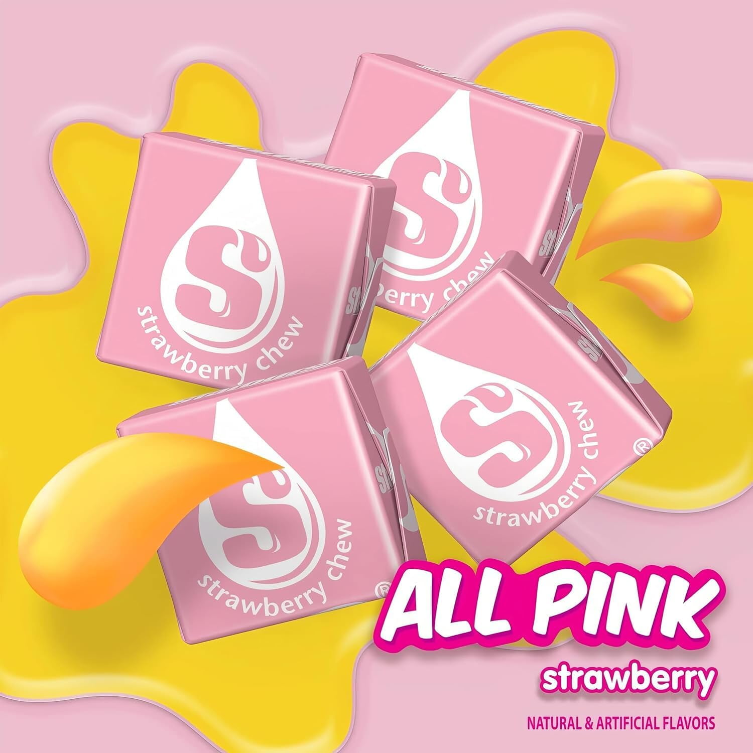Starburst All Pink Strawberry Chewy Candy, 1 LB (Approx. 90 Pieces) Bulk Bag – Pink Individually Wrapped Candy, Perfect for Parties & Candy Buffets, Pink Party Favors, Pack by YummyLand 16 oz