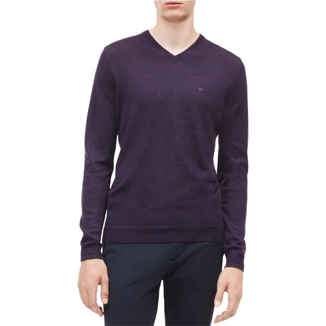 Calvin Klein Suéter Extra Fino Merino para Hombre, Púrpura, XX-Large Calvin Klein Pull-over