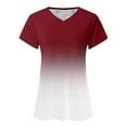 thumbnail image 6 of Pimelu Summer Tops for Women 2024 Trendy Workout Tops for Women V Neck Short Sleeve Fashion Gradint Summer Shirts Ladies Comfy Breathable Basic Fit Tees Blouses Womens Tshirts, 6 of 6