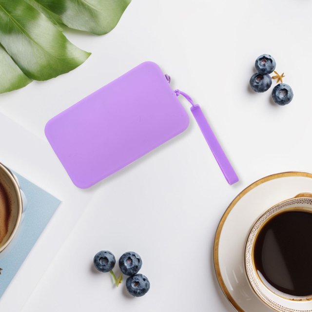 unbranded Estuche Rectangular De Silicona Para Cosméticos Con Organizador Interior Y De Cremallera