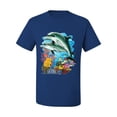 thumbnail image 2 of Pair of Dolphins Swimming in Ocean Animal Lover Men's Graphic T-Shirt, Royal, Medium, 2 of 3