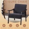 thumbnail image 4 of GARITIN Accent Chair, Mid Century Modern Armchair with Solid Wood Armrest, 4 of 8