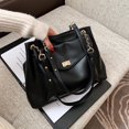 thumbnail image 1 of LHSHID Large capacity Women Shoulder Bags Pu leather Brand Designer lady Handbags Travel big totes chain female Crossbody bags black, 1 of 6