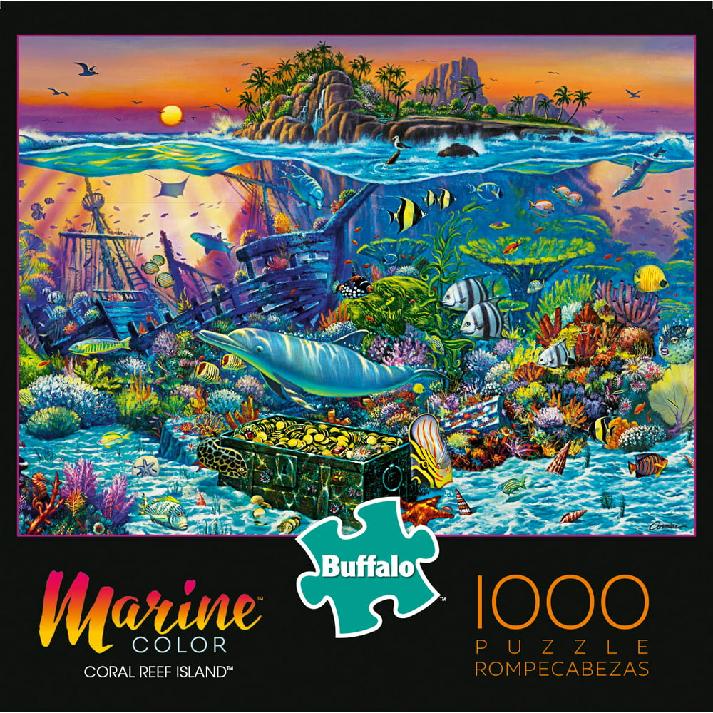 Buffalo Games Marine Color Coral Reef Island 1000 Piece Jigsaw Puzzle