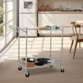 thumbnail image 1 of Yeshouse Carrito utilitario de metal con ruedas de 3 niveles, carrito de almacenamiento de alambre de acero cromado con asa, organizador móvil resistente para cocina, oficina o taller, 1 of 7