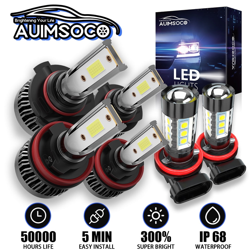 For Nissan Pathfinder 2013-2016 6PCS LED Headlight Bulbs High Low Beam Fog Light, HIGH POWER 300% Brighter