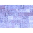 thumbnail image 1 of Ahgly Company Machine Washable Indoor Rectangle Patchwork Blue Transitional Area Rugs, 6' x 9', 1 of 4