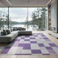 thumbnail image 2 of ODIKA Checkered Modern Geometric Grid With Bold Interlocking Square Tile for King Size Bedroom, Master Suite, Under Bed, Foldable Easy Care, 2 of 7