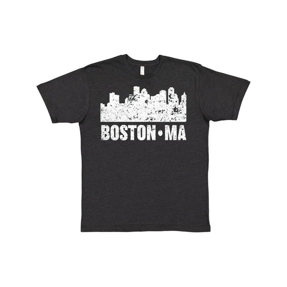 Inktastic Boston Massachusetts City Skyline with Grunge T-Shirt
