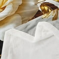 thumbnail image 3 of Manfei White Blossom Fleece Blanket 40x50, Gold Victorian Damask Sherpa Throw, Black White Marble Plush Throw Blanket, Lightweight Room Decor, 3 of 8