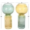 thumbnail image 3 of DecMode 6"W, 12"H Geometric Ribbed Ombre Multi Colored Glass Vase, Set of 2, 3 of 9