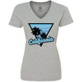 thumbnail image 3 of Inktastic California with Triangle and Palm Trees in Blue Women's V-Neck T-Shirt, 3 of 5