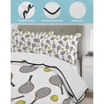 thumbnail image 4 of Quilts Queen Size Bedding Set, Tennis Sport Lightweight Quilted Comforter, Cartoon Classic Tennis Pattern Soft Reversible Bedspread Coverlet with Pillow Covers for All Season, 90" x 96", 4 of 7