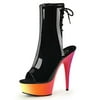 Womens Black Mid Calf Boots Neon UV Reactive Platforms Multi Color Shoes 6 Inch