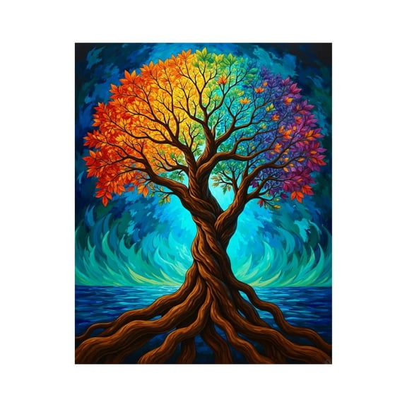 Paint by Numbers Kit for Adults, Colorful Tree Of Life Painting Paint by Numbers, Easy Paint by Numbers Kit for Adults Beginner, DIY Adult Paint by Number Kits on Canvas, Home Decor