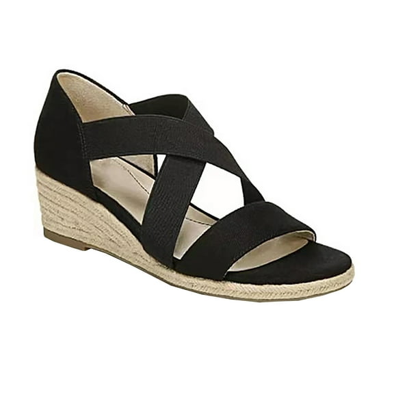 Floenr Womens Sandals Flip Flops for Women,Women Wedge Heel Hemp Rope Platform Elastic Strap Buckle Sandals
