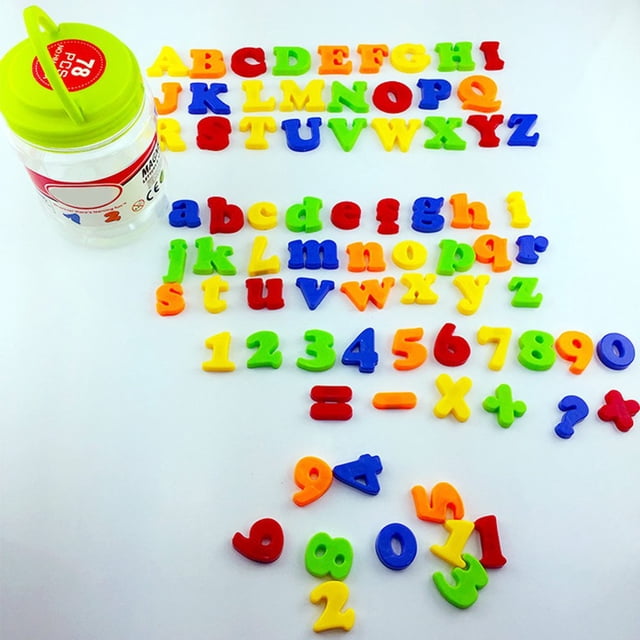78PCS Magnetic Letters Numbers Alphabet Fridge Magnets Colorful ABC 123 Educational Toy Set Learning Spelling Counting