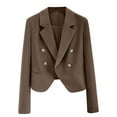 thumbnail image 3 of Gmluru Blazers For Women Coffee Long Sleeved Lapel Top Business Casual S-XL, 3 of 4