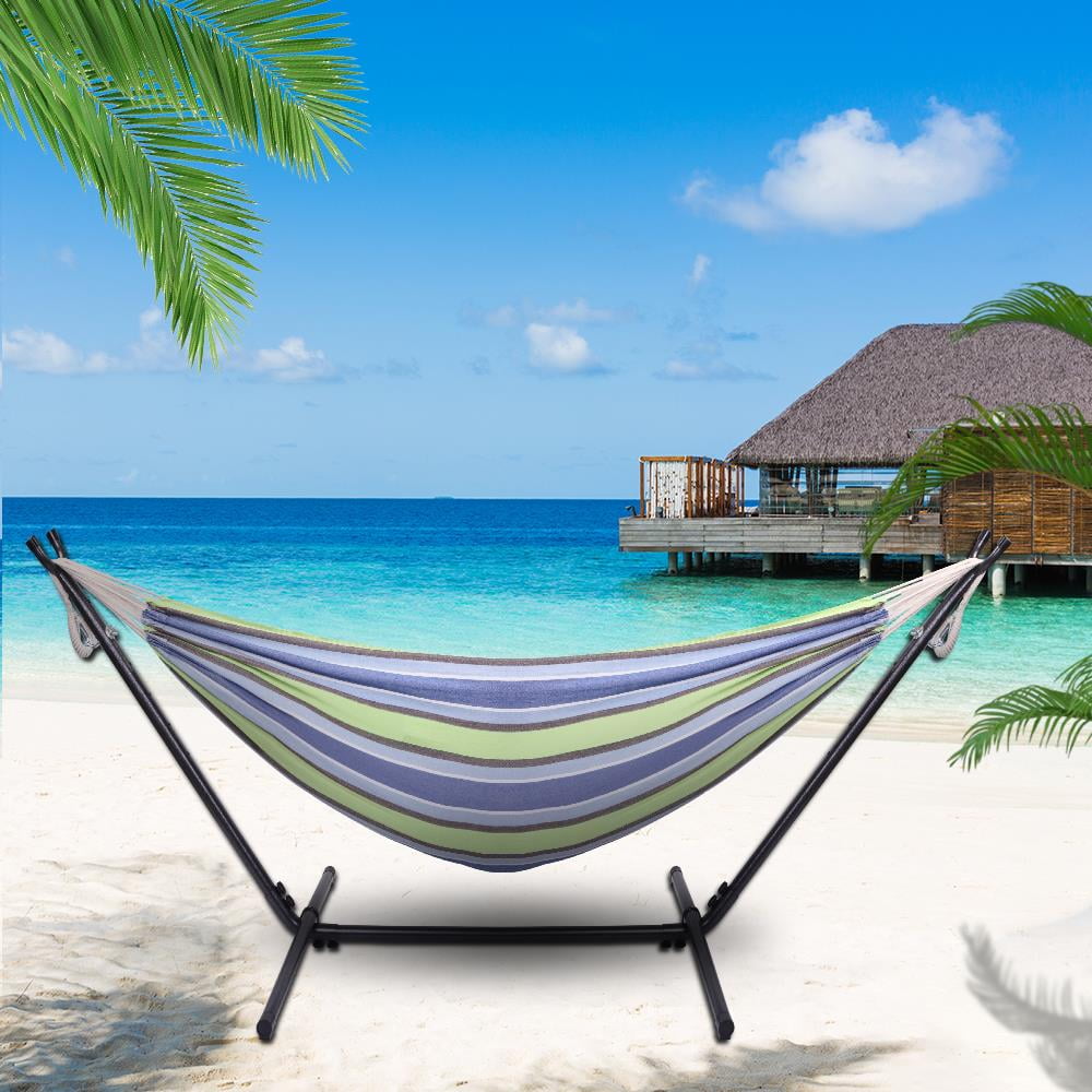 Ktaxon Patio Swing Double Hammock Bed with Steel Stand and Portable Carrying Case Included,Green