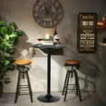 thumbnail image 3 of Gymax 4 PCS Round Pub Table 24'' Bistro Bar Cocktail Table w/Metal Base Black, 3 of 10