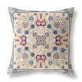 thumbnail image 6 of Paisley Leaf Geo Indoor/Outdoor Pillow in Beige Indigo Red 26x26, 6 of 8